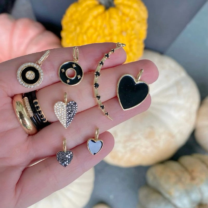 Rachel Reid Black Spinel Crescent Moon Charm