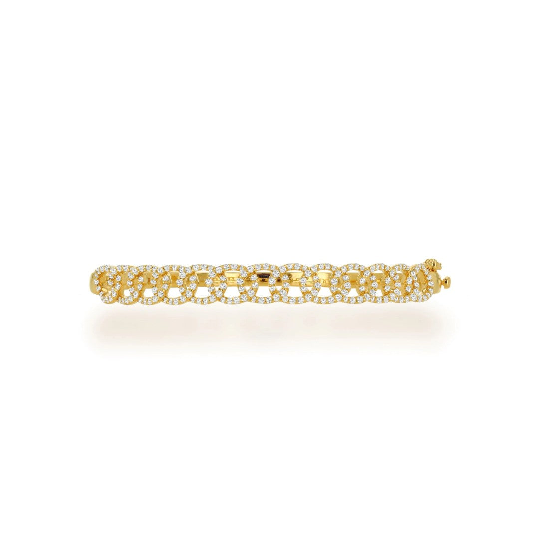 Rachel Reid Diamond Frozen Curb Chain Bangle