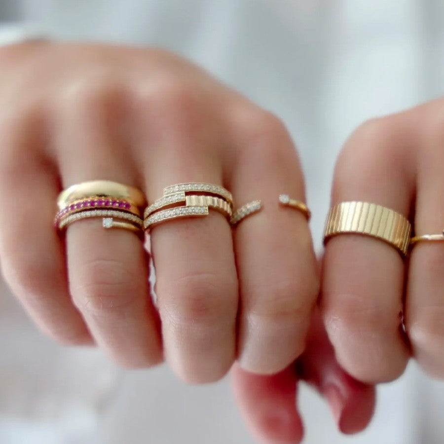Rachel Reid Diamond Open Bypass Ring