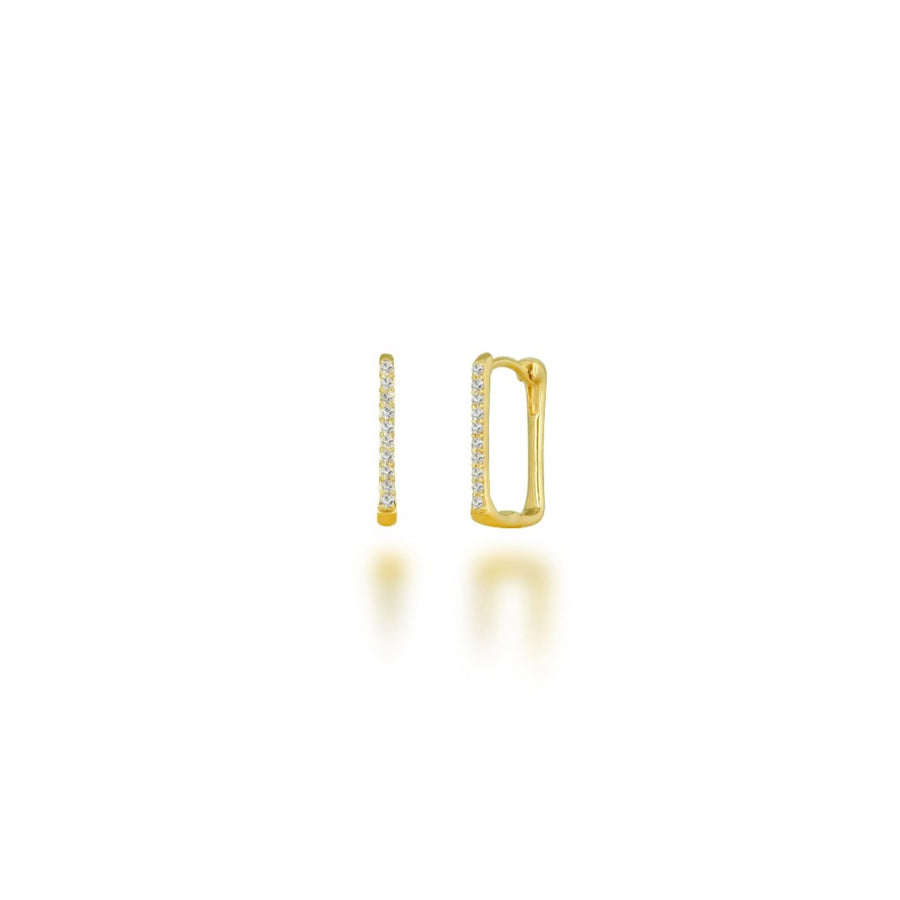 Rachel Reid Diamond Rectangle Huggie Earrings