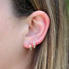 Rachel Reid Double Row Diamond Huggie Earrings