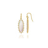 Elongated Mother of Pearl and Diamond Drop Earrings