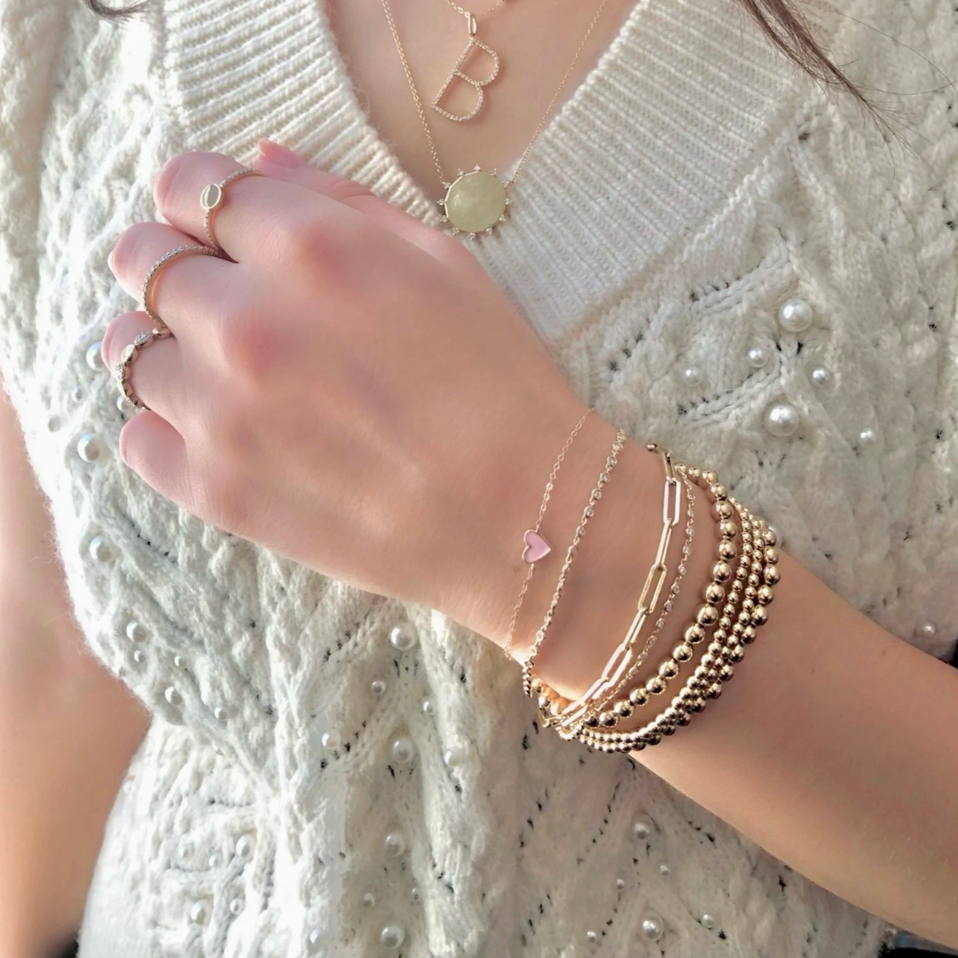 Rachel Reid Mini Enamel Heart Chain Bracelet