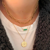 Emerald Baguette Bar Necklace