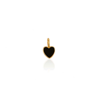 Mini Black Enamel Heart Charm