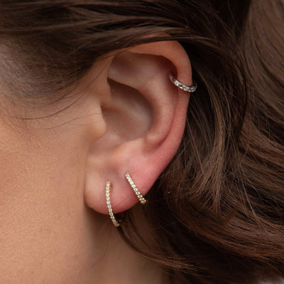 Rachel Reid Pave Diamond Huggie Earrings