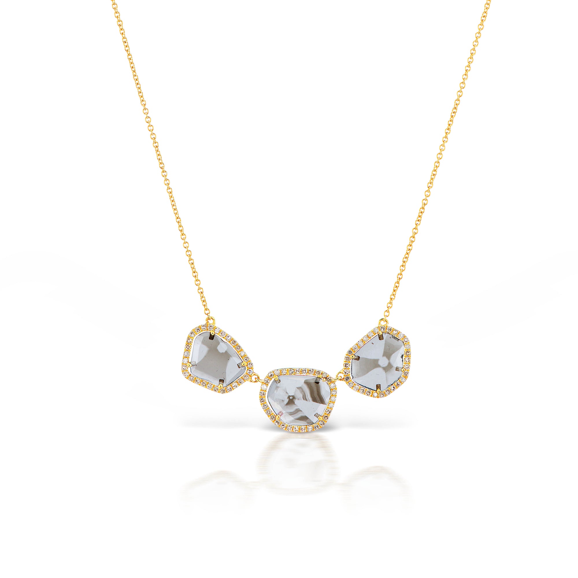 3 Diamond Bezel Necklace – Certified Jewelers