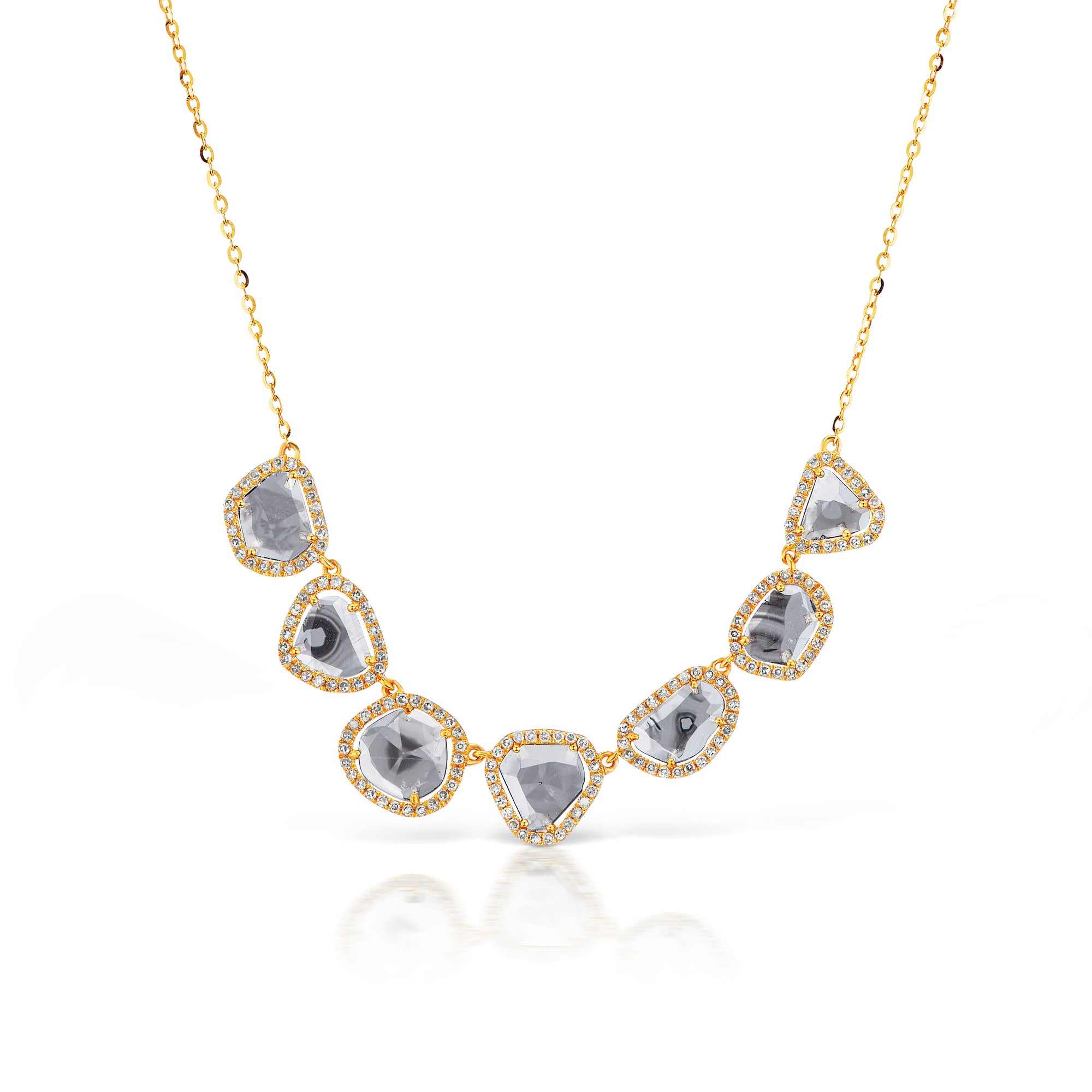 Tara Mikolay Raw Diamond Seven Slice Pendant