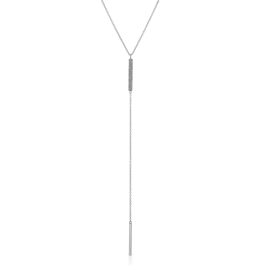 Tara Mikolay Oxidized Raw Diamond Y Necklace