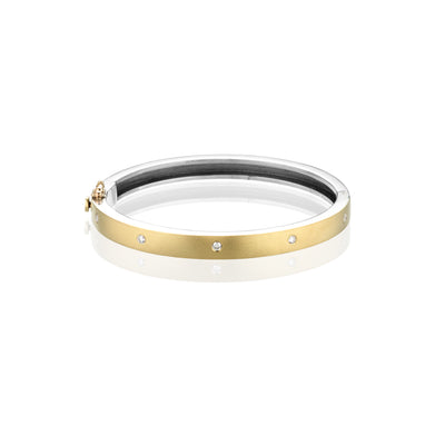 Rene Escobar Diamond Yellow Gold Bangle Bracelet