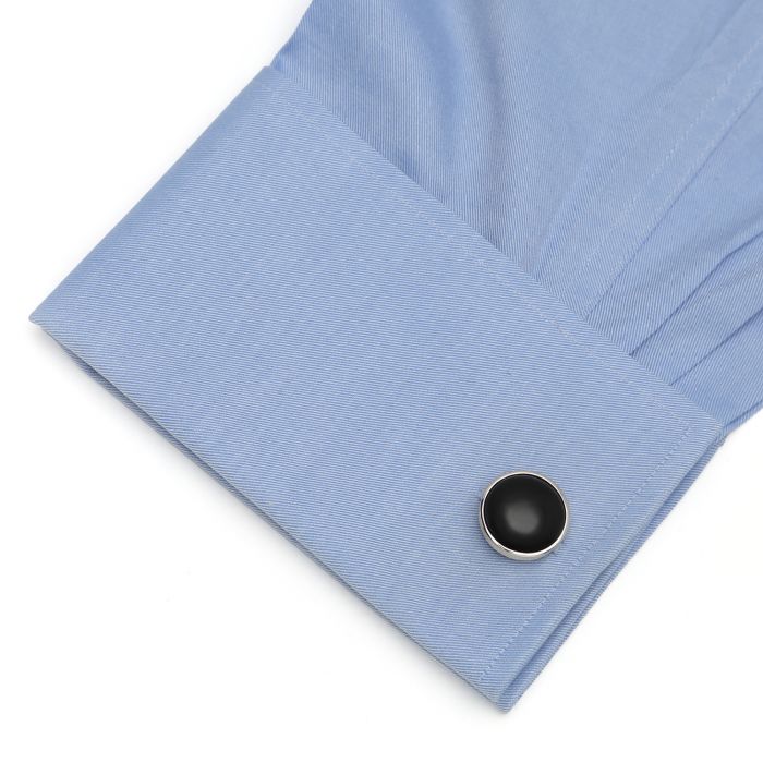 Ribbed Onyx Cufflinks