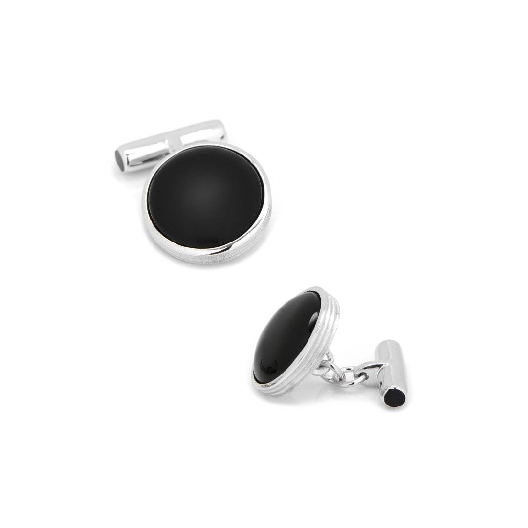 Ribbed Onyx Cufflinks