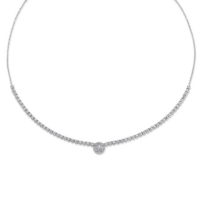 Shy Creation Round Shape Diamond Collar Style Necklace