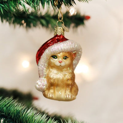 Old World Christmas Santa's Kitten Ornament