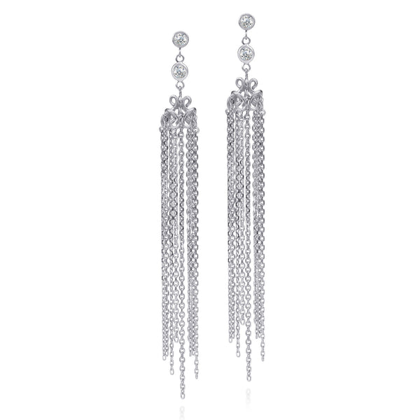 Scott Mikolay Monarch Collection Diamond Earring with Gold Tassel ...