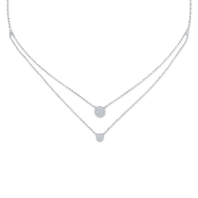 Shy Creation Double Strand Pave Diamond Necklace