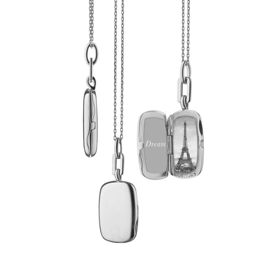 Monica Rich Kosann Slim Rectangle “Dee” Locket in Silver