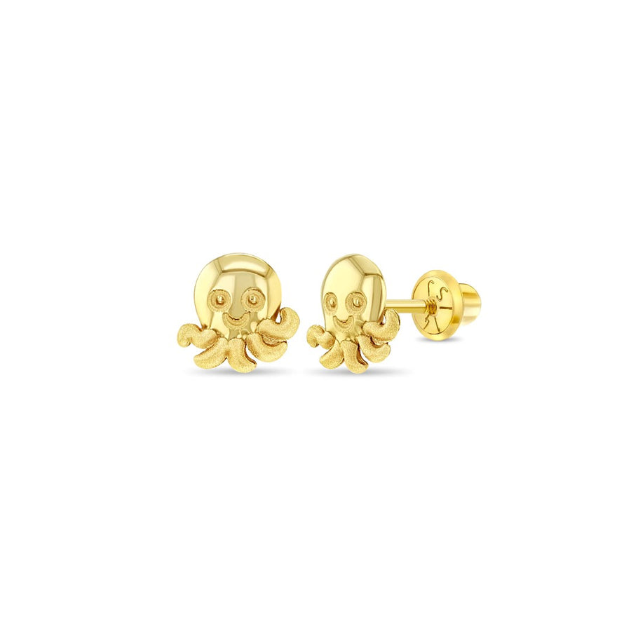Smiling Octopus Little Girl's Stud Earrings