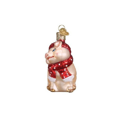 Old World Christmas Snowy Pig Ornament