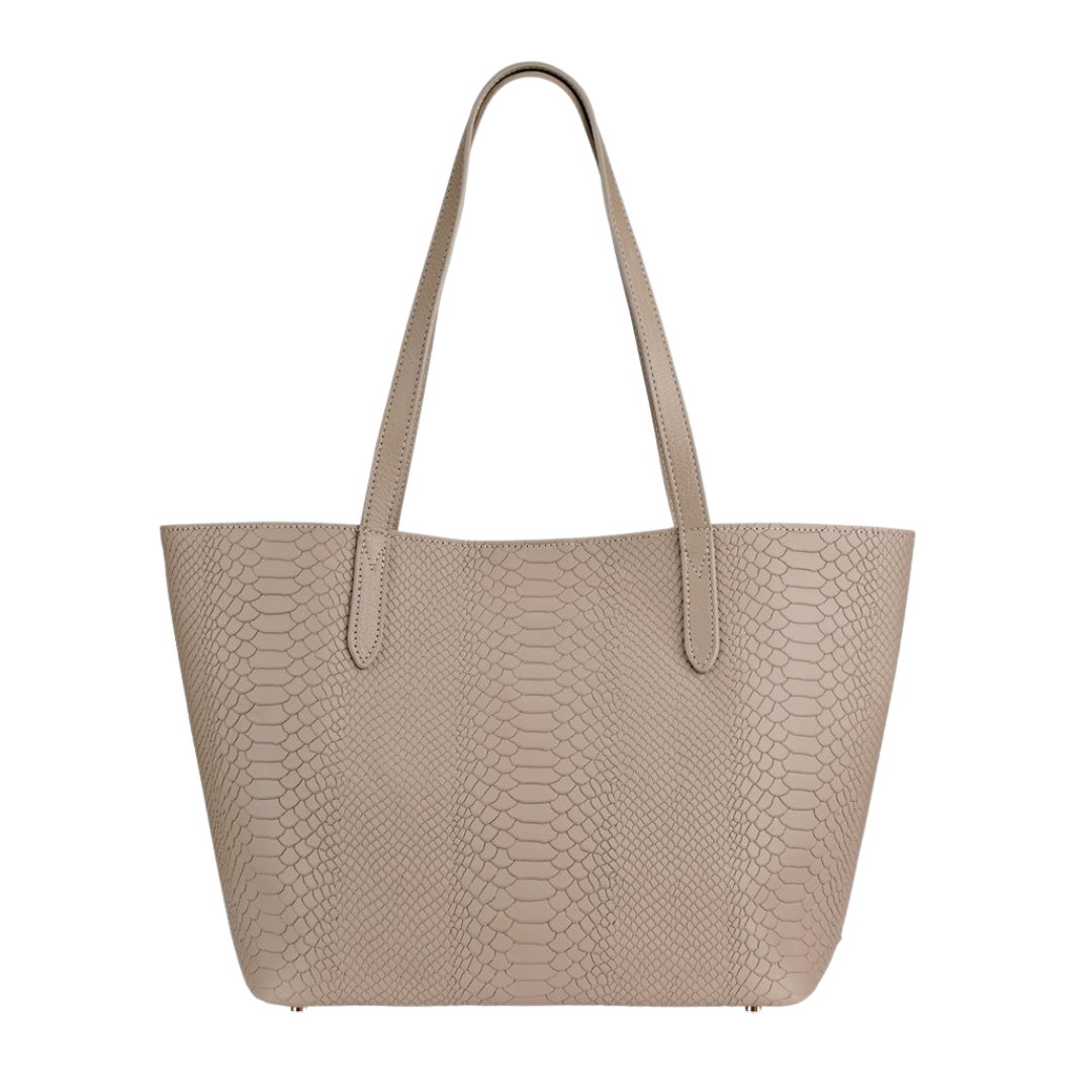 Gigi NY Python Leather Teddie Tote Bag
