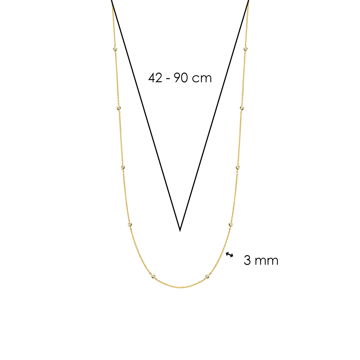Ti Sento Milano Gold Zirconia By the Yard Necklace
