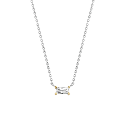 Silver Zirconia Baguette Milano Necklace