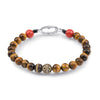 Scott Mikolay Tigers Eye with Red Coral Ends Men's Bracelet