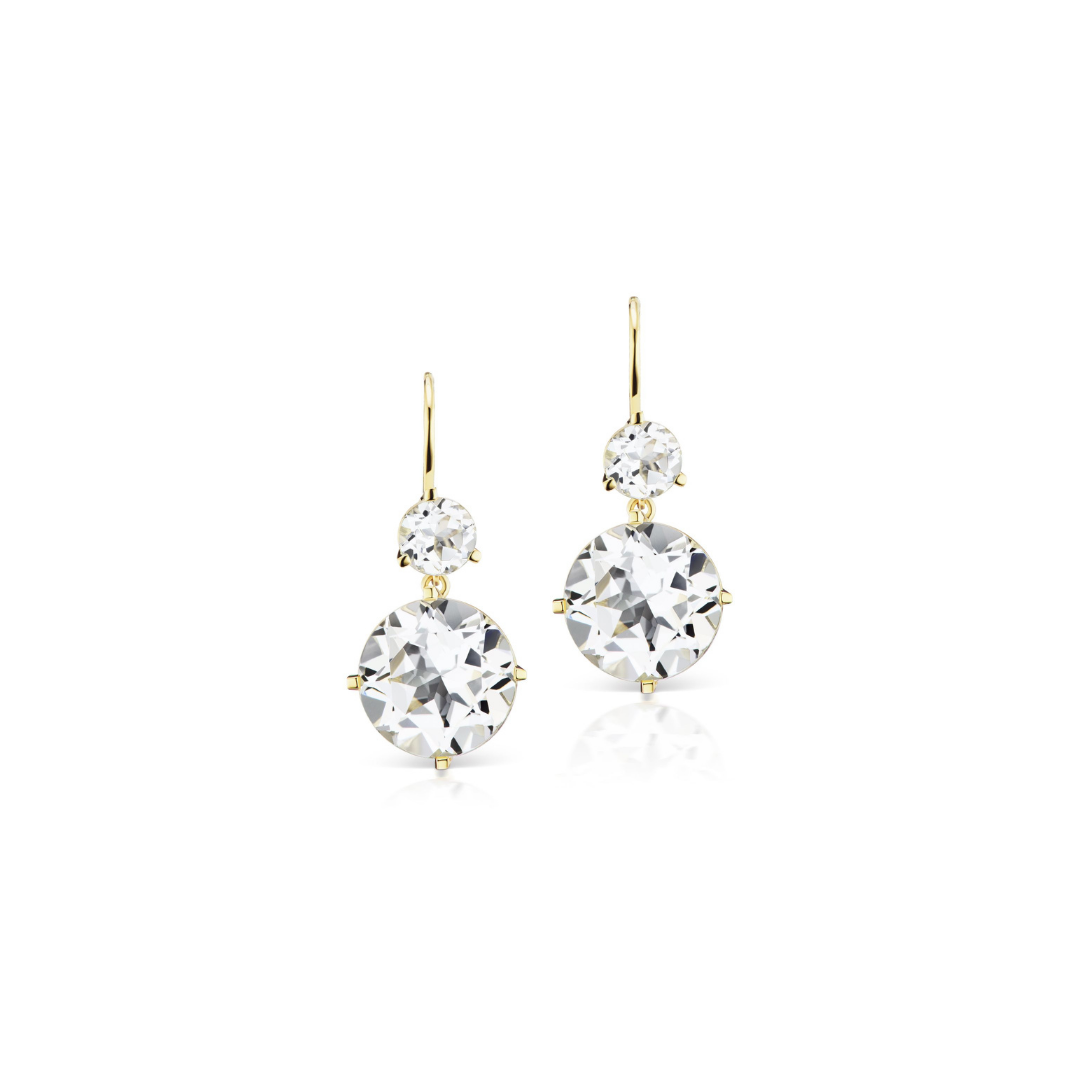 Jane Taylor Double Drop Earrings with White Topaz