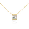 Jane Taylor Bold Baguette Necklace in White Topaz