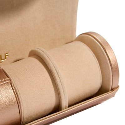 Palermo Double Watch Roll with Jewelry Pouch in Rose Gold