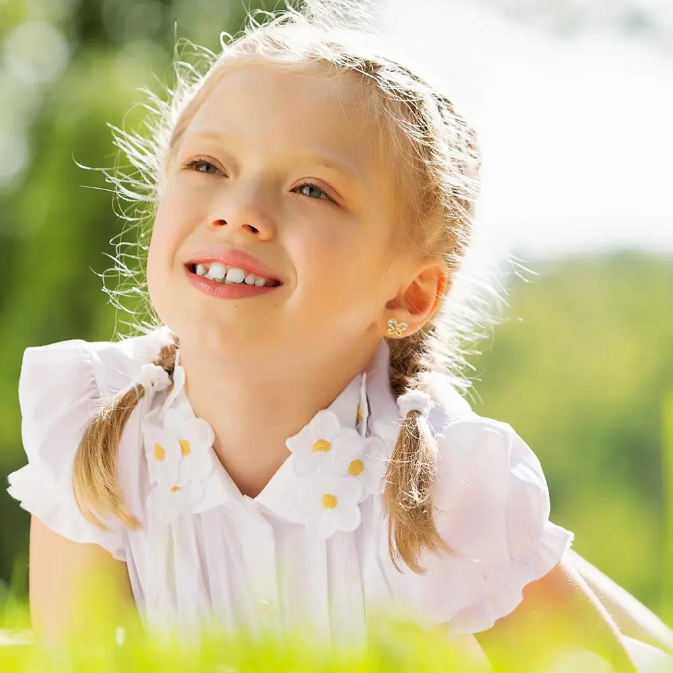 Jeweled Fluttering Butterfly Little Girl's Stud Earrings